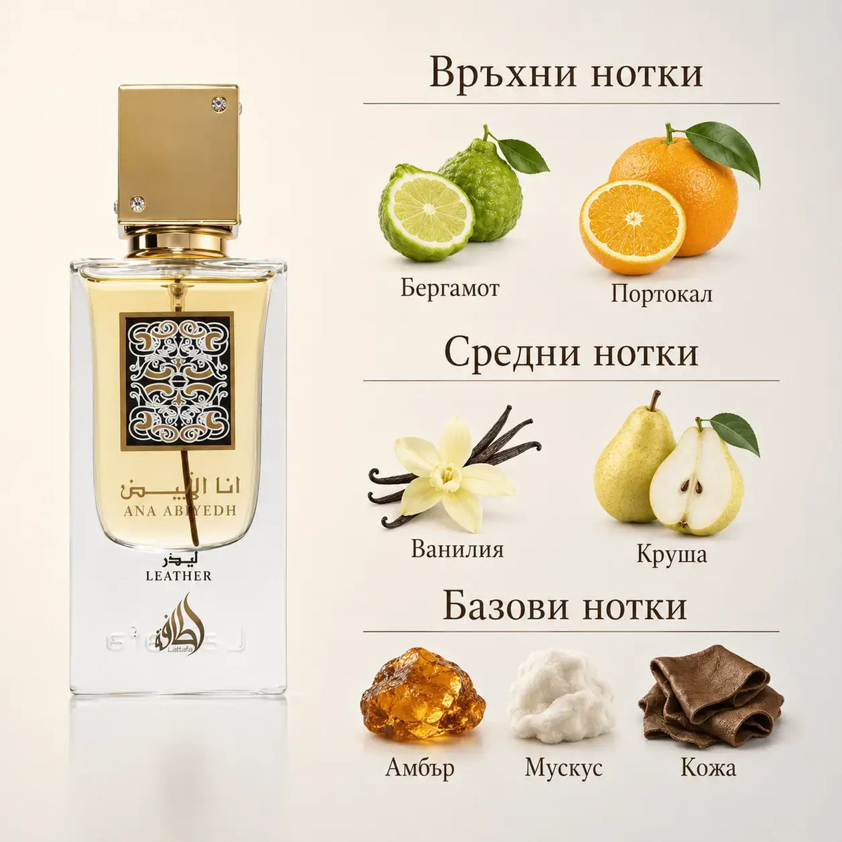 ANA ABIYEDH LEATHER Lattafa – унисекс арабски парфюм EDP, 60 мл.
