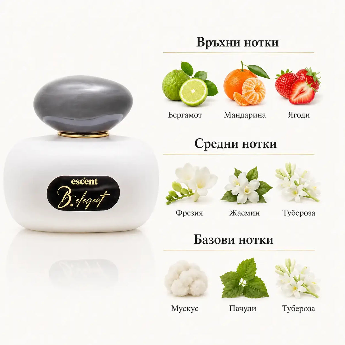 B. ELEGANT Escent – унисекс арабски парфюм EDP, 100 мл.