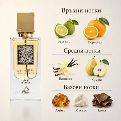 ANA ABIYEDH LEATHER Lattafa – унисекс арабски парфюм EDP, 60 мл.