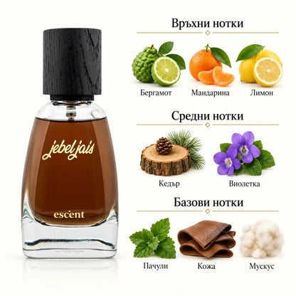 JEBEL JAIS Escent – мъжки арабски парфюм EDP, 100 мл - снимка 2
